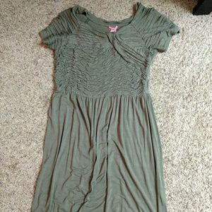 Olive Green Downeast Basics Short Sleeve Dress(M)